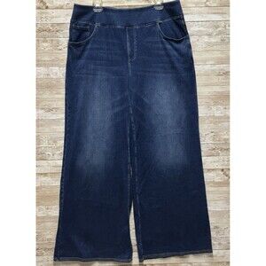 Halara Flex High Waisted Pockets Baggy Wide Leg Washed Pants Jeans 1X Tall